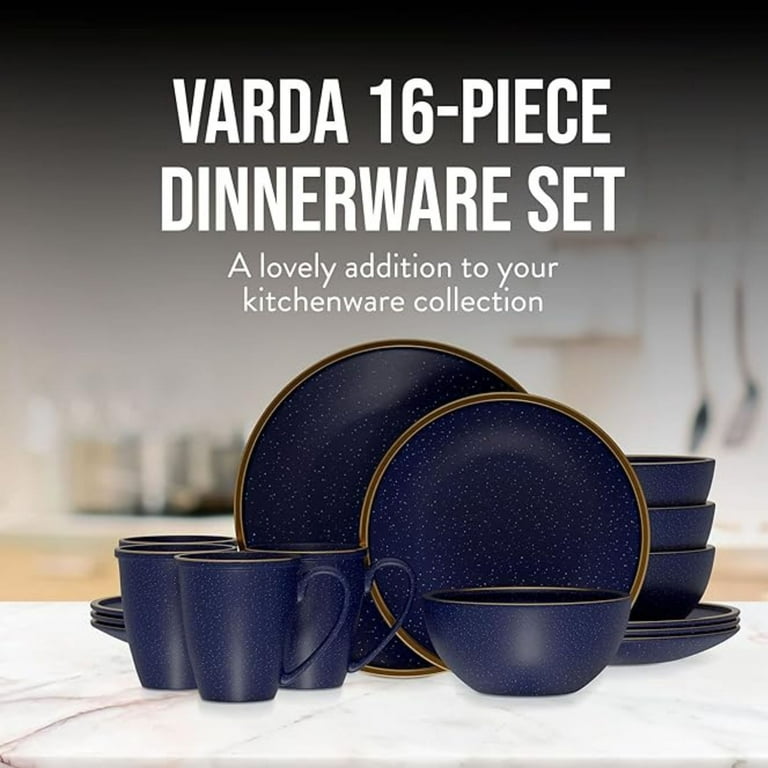 American Atelier Modern Stoneware Dishes, Round Varda Speckled