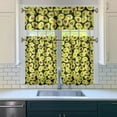 thumbnail image 3 of 3 PCS Avocado Print Kitchen Curtains Set - Green Fruit Pattern Tier Curtains with Valance (54x18 + 27.5x36 Inch), Cute Kawaii Design, Rod Pocket Window Treatments, 3 of 5