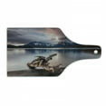 thumbnail image 1 of Driftwood Cutting Board, Driftwood on the Coast with Reflection of the Mountains in the Lake Digital Image, Tempered Glass Cutting and Serving Board, Wine Bottle Shape, Redwood, by Ambesonne, 1 of 1