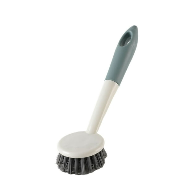 Cepillo de limpieza multiusos para cocina con cerdas abrasivas para platos, ollas, sartenes y fregaderos. Eliminación de manchas. Mango antideslizante. Diseño para colgar. Ideal para el hogar, la