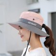 thumbnail image 4 of Chapeau de Soleil pour Femmes Extérieur Protection UV Seau Mesh Bonnet de Pêche Réglable Safari Casquette Imperméable à l'Eau, 4 of 7