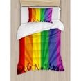 thumbnail image 3 of Ambesonne Pride Decorations People Celebrating International Day for LGBT Community Colorful Striped Duvet Cover Set, 3 of 3