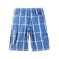 thumbnail image 4 of Hat and Beyond Men's Trendy Plaid Button Pocket Casual Loose Cargo Shorts, 4 of 5