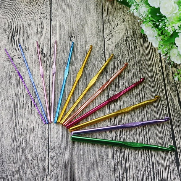12Pcs Crochet Needles Multicolor Aluminum Crochet Hooks 2-8mm Handle