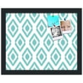 thumbnail image 2 of PinPix 15x12 Custom Cork Bulletin Board Ikat Aqua Poster Board Has a Fabric Style Canvas Finish, Framed in Ikat Aqua, by ArtToFrames (PinPix-1630), 2 of 5