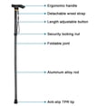 thumbnail image 4 of Teyjry Folding Canes with Adjustable Height, Black, 1 Count, 4 of 8