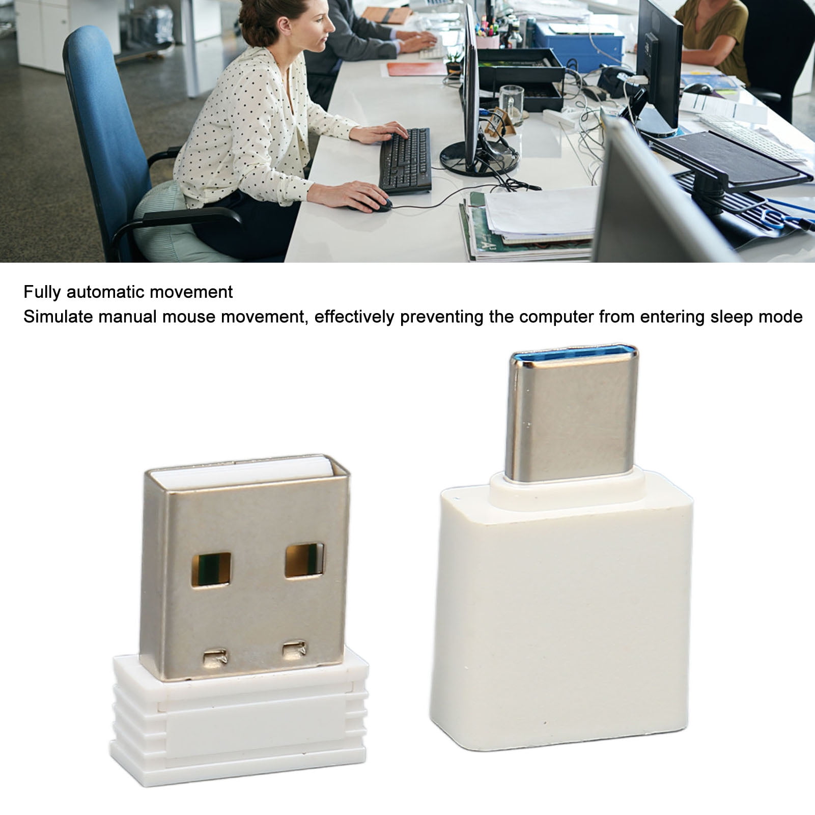 USB Jiggler – Simulateur De Mouvement Pour PC – Plug And Play, Indétectable – Empêche La Mise En Veille Et Le Verrouillage – Compact 18,5x14x6 Mm