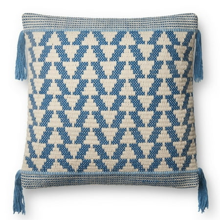 Loloi Rugs P0592 Blue Ivory Chevron Throw Pillow