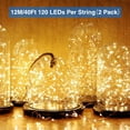 thumbnail image 2 of Morttic 50 LED 17 FT Copper Wire String Lights Battery Operated 8 Modes with Remote, Waterproof Fairy String Lights for Indoor Outdoor Home Wedding Party Decoration , Warm White, 2 of 9