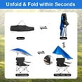 thumbnail image 4 of Foldable Camping Chair TeqHome Collapsible Beach Chair Outdoor Folding Chair Support 220.5lbs with Cup Holder and Detachable Umbrella (Set of 2, Black), 4 of 9