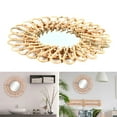 thumbnail image 3 of Hanging Wall Round Mirror Home Rattan Nordic Wicker Home Decor Art Mirrors, 3 of 9