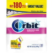 Orbit White Bubblemint Sugar Free Travel Chewing Gum Bulk - 180 Ct Bag