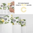 thumbnail image 5 of Spring Summer Lemon No Hook Shower Curtain with Snap in Liner Leaf Flower White Wood Grain Waterproof Bathroom Shower Curtain with See Through Top Window for Bathtub 54" x 78", 5 of 9
