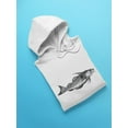 thumbnail image 3 of Haddock Fish Sketch Hoodie Men -Image by Shutterstock, Male 3X-Large, 3 of 4