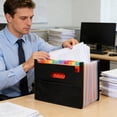 thumbnail image 1 of Carpeta organizadora de documentos tipo acordeón expandible tamaño A4 con pestañas de índice | Almacenamiento de archivos codificado por colores para la oficina o el hogar, 1 of 6