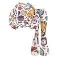 thumbnail image 5 of Grblisyd First Day of School Outfits for Girls Kids 2 Piece Crew Neck Long Sleeve Sweatshirt & Elastic Waist Flare Pants Fall Winter Clothing for 2-8Y, 5 of 7
