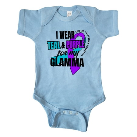 

Inktastic Suicide Prevention I Wear Teal and Purple for My Glamma Gift Baby Boy or Baby Girl Bodysuit
