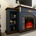 thumbnail image 5 of BOSHIRO 72 Inch Electric Fireplace with Mantel, TV Stand for TVs Up to 80 Inch, 23" Fireplace Insert with Remote Control, Blue, 5 of 9