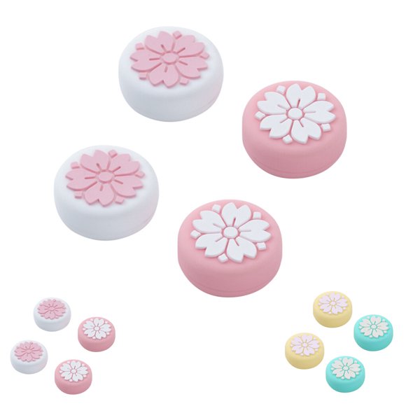 4pcs Soft Silicone Joystick Analog Stick Grip Cap Protective Cover for Nintendo Switch Joy-cons