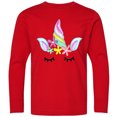 thumbnail image 3 of Inktastic Unicorn Face Long Sleeve Youth T-Shirt, 3 of 5