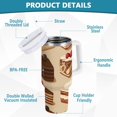 thumbnail image 2 of Yayeee 40oz Stainless Steel Tumbler with Straw and Handle Double-Wall Insulated Travel Water Bottle, Brown Cakes, 2 of 8