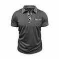 thumbnail image 5 of ZCFZJW Mens Golf Shirt Moisture Wicking Lightweight Quick-Dry Short Sleeve Casual Plaid Patchwork Print Collared Athletic Workout Tees Tops Dark Gray XL, 5 of 9