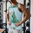 thumbnail image 5 of Pofeuu Dog Wrapped in Towel Print Men's Workout Tank Tops Sleeveless Muscle Gym Shirt Quick Dry-3X-Large, 5 of 7