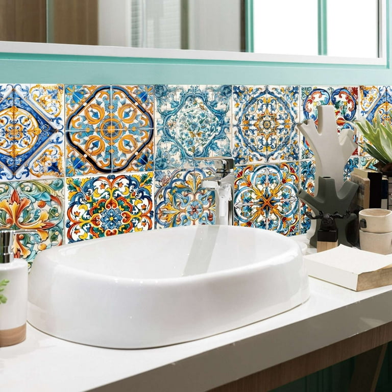 UKAP Self-Adhesive Wall Tile Decals, Peel and Stick Tile Stickers, Waterproof Backsplash Stickers for Kitchen Bathroom Decor, 6x6inch 10 Pcs UKAP Self-Adhesive Wall Tile Decals, Peel and Stick Tile Stickers, Waterproof Backsplash Stickers for Kitchen Bathroom Decor, 6x6inch 10 Pcs