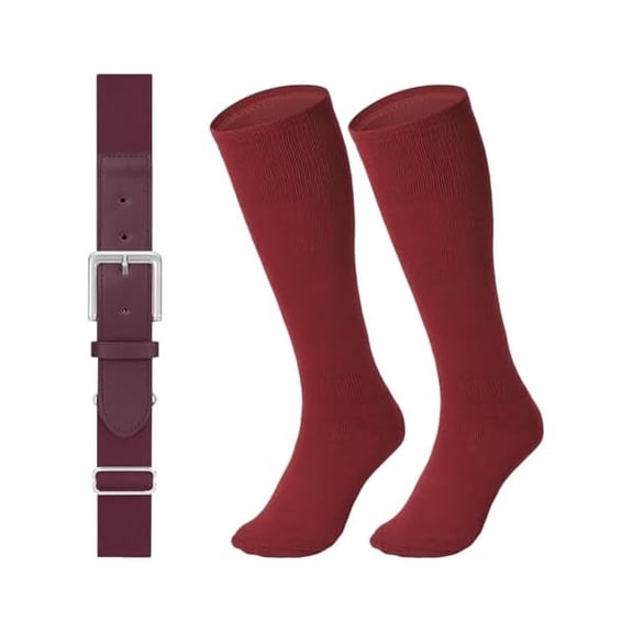 Eryueer Baseball Belt and Socks Combo Set Adjustable Softball Socks and Elastic Belt for Youth and Adult