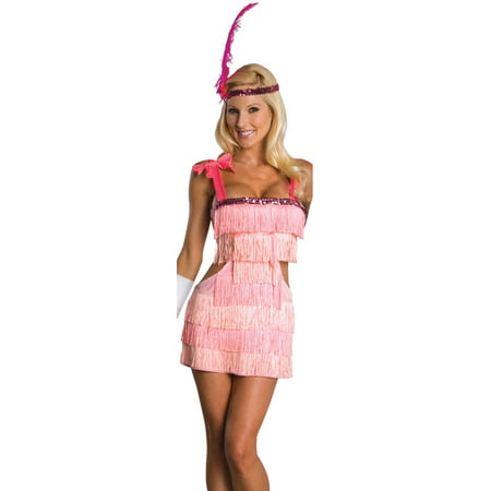Adult Small  Pink Flapper Girl Costume Dress 6-9