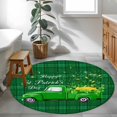thumbnail image 3 of Saint Patrick's Day Round Area Rug 3.3Ft Washable Circle Rugs for Dining Room Table, Spring Green Truck Lucky Grasses Check Non-Slip Carpet Floor Mats Indoor Outdoor Carpet Runner Home Decor, 3 of 8