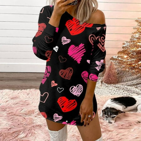 

AXXD Dresses For Women 2022 Ruffles Punk Long Sleeve Warm Black Corset Dress Girls Round-Neck Dress For Rollback