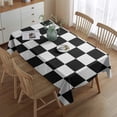thumbnail image 2 of Black and White Checkered Pattern Rectangle Tablecloth 60"x84",Waterproof Polyester Rectangle Table Cloth, Wipeable Spillproof Polyester Tablecloth for Dining, Camping, Indoor and Outdoor, 2 of 5
