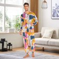 thumbnail image 6 of FORMRS Onesies Pajama for Adults Unisex Hoodie Winter Jumpsuit One Piece Sleepwear, Sizes S-2XL, Art Geometric, 6 of 7