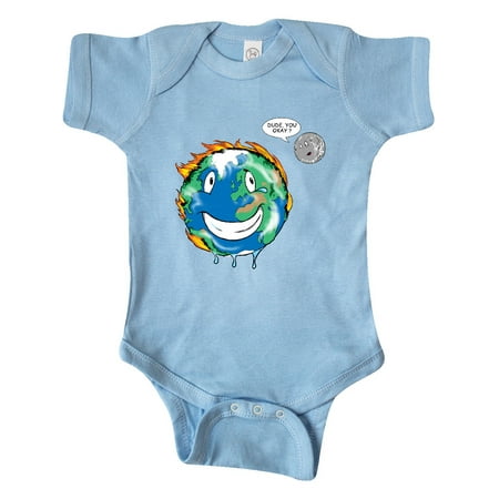 

Inktastic Earth on Fire Dude You Okay Gift Baby Boy or Baby Girl Bodysuit