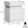thumbnail image 4 of Hommpa High Gloss Tall 2 Drawer Nightstand LED Bedside Table Cabinet Bedroom Furniture White, 4 of 11