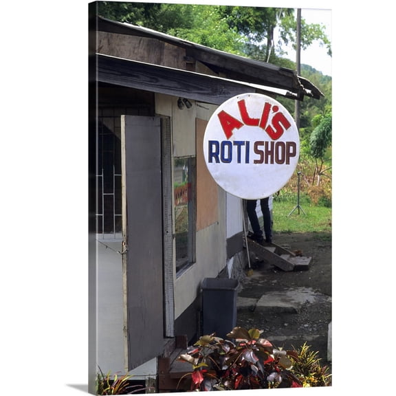 Great BIG Canvas | "Ali's Roti Shop in the island of Tobago, Caribbean" Canvas Wall Art - 32x48