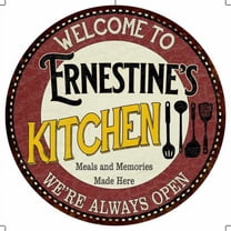 Ernestine's Kitchen 12" Round Metal Sign Bar Game Room Wall Déco 200120040411