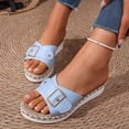 thumbnail image 6 of Viluyesy Womens Slide Wedge Sandals, Open Toe Casual 2026 Slip-On Summer Fashion Platform Shoes Light Blue US7.5, 6 of 9