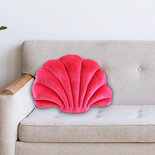 Almohada de concha, almohada de concha, almohada de piso, almohada de tiro de relleno sólido, superficie de felpa, lavable, regalo de inauguración de Soledad Cojines de asiento
