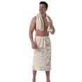 thumbnail image 2 of Colevkie Men's 2 Pieces Bath Wrap Set Bath Skirt & Shower Towel Quick Drying Lightweight Beach Towel Shower Skirt for Sauna Hotel Bathroom Spa Absorbent Soft Printed Vintage Floral Pattern, 2 of 7