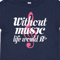 thumbnail image 4 of Inktastic Without Music Life Would Be Flat Girls Baby T-Shirt, 4 of 5
