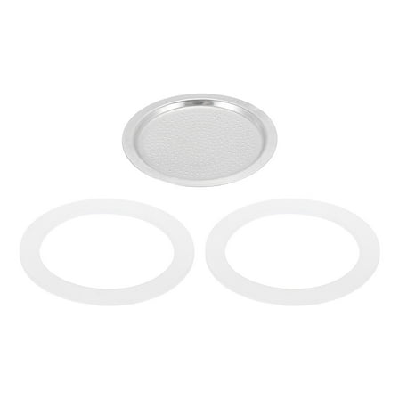 Uxcell Stovetop Espresso Maker Parts 1 Filter and 2 Silicone Gasket Seals 64x53x3.4mm for 6-Cup Mocha Coffee Maker Pot
