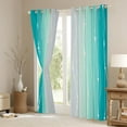 thumbnail image 2 of Teal and Grey Watercolor Curtains Wave Lines and Dots Curtains & Drapes, Gradient Ombre Blackout Curtains Aesthetic Abstract Window Treatments, Modern Geometry Stripe Bedroom Curtains Room Decoration, 2 of 5
