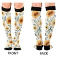 thumbnail image 4 of FORMRS Womens Knee High Socks Casual Long Thick Travel Daily Wear, 1 Pair, Sunflowers and Leaves Pattern, 4 of 6