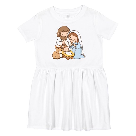 Inktastic Nativity Scene Christmas Manger Girls Toddler Dress