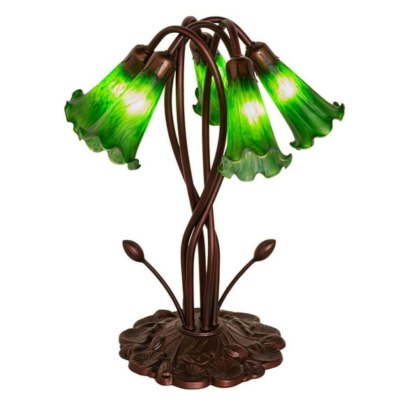 Meyda Tiffany - 15386 - Five Light Accent Lamp - Green Pond Lily - Bronze-56pack