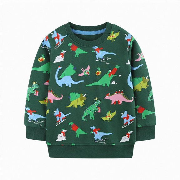 Gubotare Sweatshirt Boys Toddler Baby Boy Clothes Embroidery Knit Long Sleeve Sweatshirt Pullover Top 5T 6T (Green,5-6 Years)