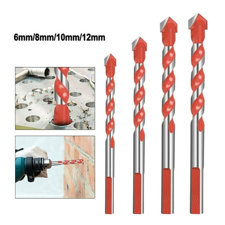 

Asdomo 4pcs Multi-purpose Ceramic Wall Drill Bit Set Anti-skid Triangle Shank Hole Opener for Concrete Wood Iron Copper
