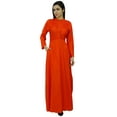 thumbnail image 1 of Bimba Robe Jilbab à Manches Longues pour Femmes avec Col Mandarin et Poches, 1 of 8